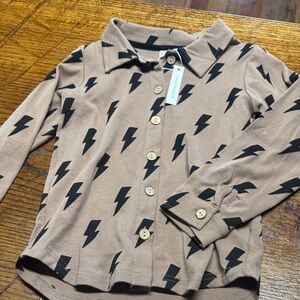 Kids Lightning Bolt Shirt - Brown and Black